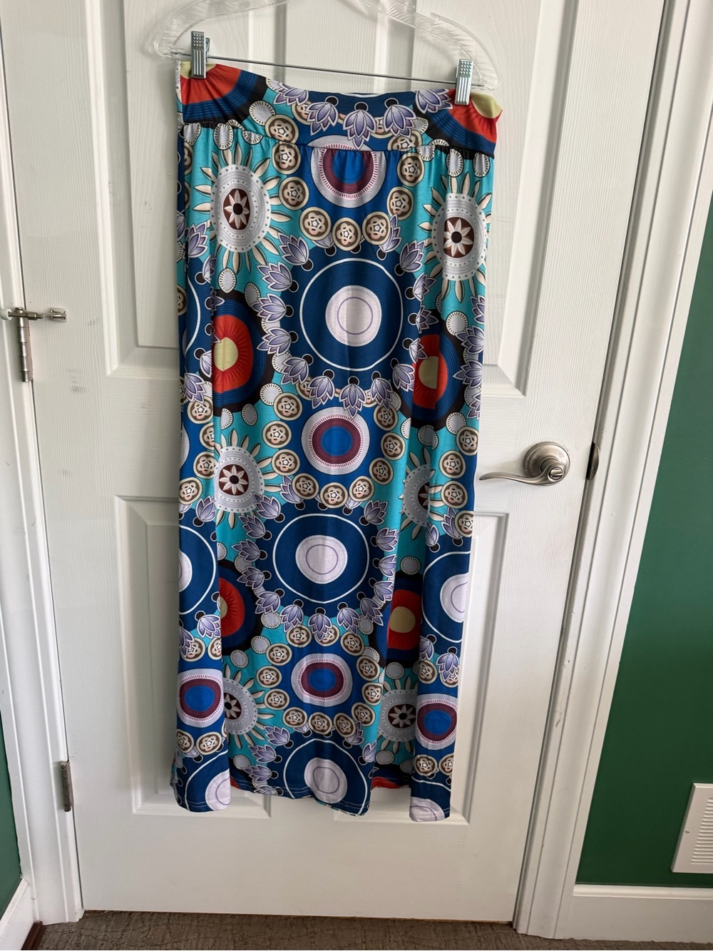Printed Maxi Skirt - Women's Patterned Skirt 3 xl (fits like XL or 2XL)